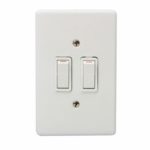 Crabtree Light Switch 2 Lever 1 Way Steel 2X4
