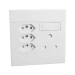 Veti 2 Socket Switch Rsa & 3-Rsa V-Slim White 100mm X 100mm