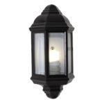 Eurolux Outdoor Light 3 Panel Clear Bevelled Glass Black