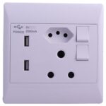 Build It Socket Switch 2 Lever 15Amp With Usb