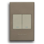 Veti Socket Switch 2 Lever 1 Way Titanium / Bronze