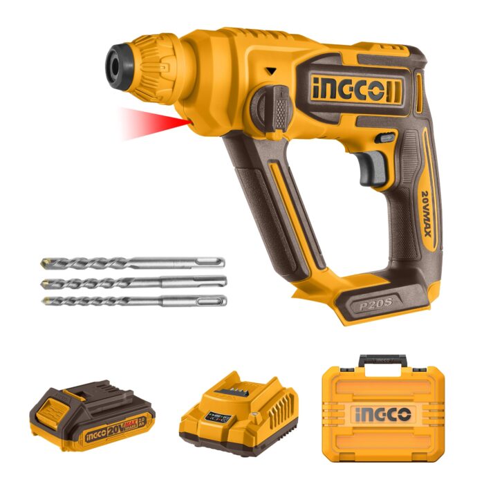 Ingco Lithium-ion Rotary Hammer 20V 1.5J+BIT - Image 1