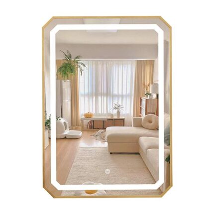 Gold Frame Mirror with LED MWMR04L