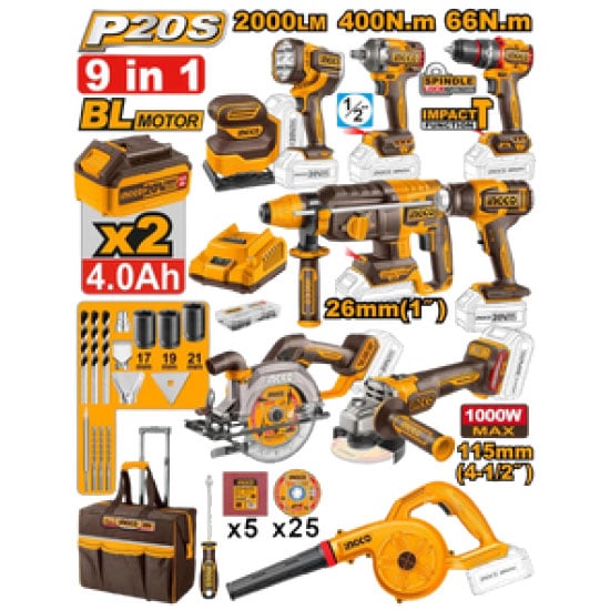 512254 Ingco 9 in 1 Combo - Image 1