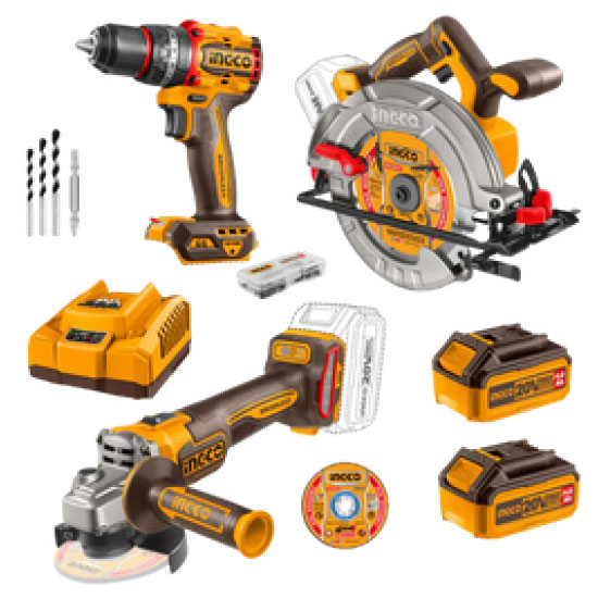 ingco3pcs Ingco 20V 3 PCS B/L A/G Imp Drill CIR/SA - Image 1